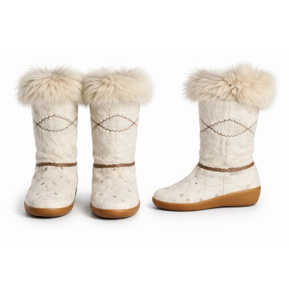 Tecnica Italy Fur Apres Ski Boots Womens 7 7.5 EU38 Vintage Calf Hair Snow